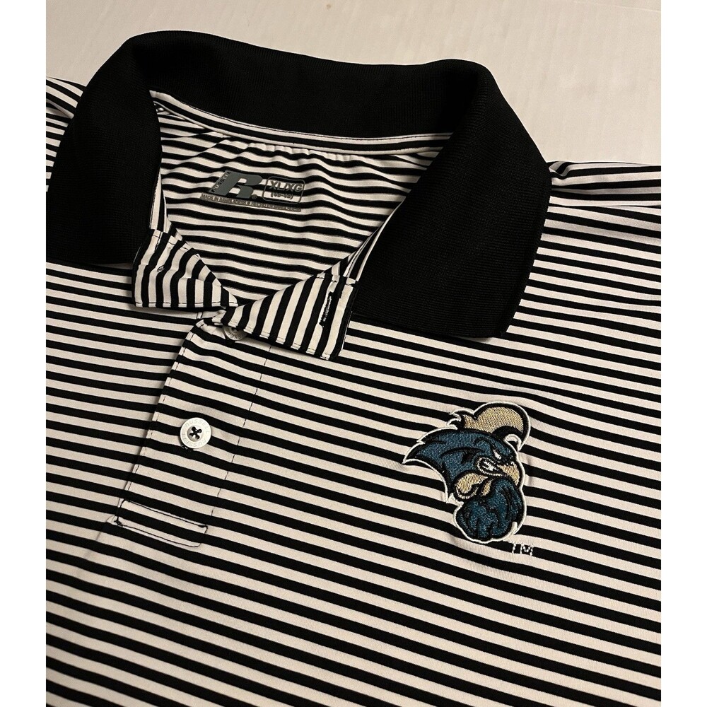 Coastal Carolina University Chanticleers NCAA Striped Polo Shirt XL Football
